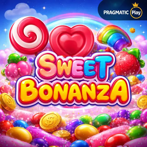 Sweet Bonanza slot với chủ đề kẹo ngọt và logo game rõ ràng