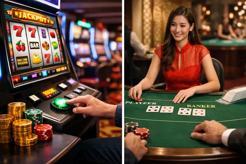 So sánh slot baccarat và live casino