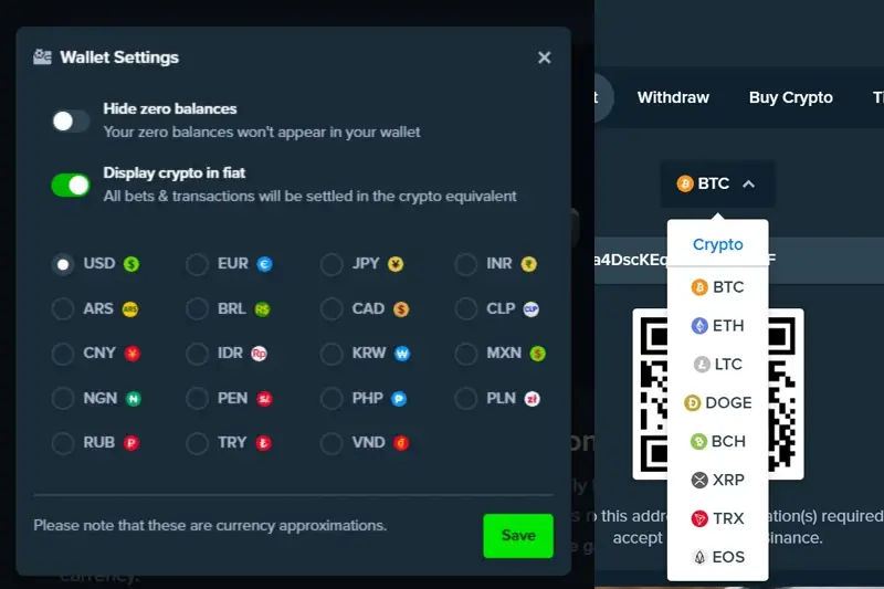 Phương thức nạp tiền crypto trên Stake